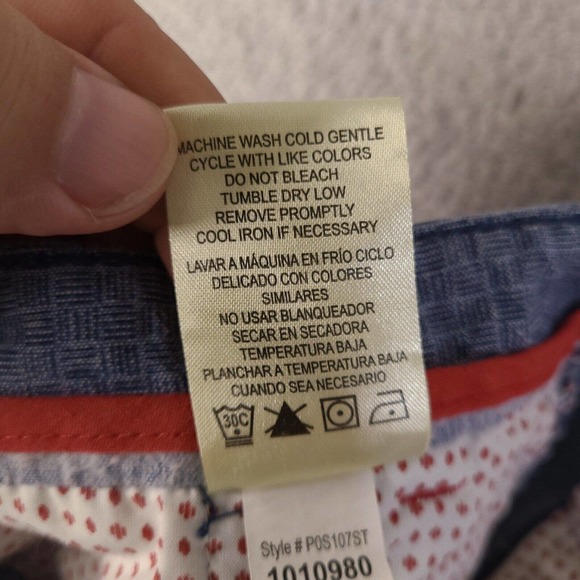 Southern Pines Shorts‎ Mens 38 Blue Chino Geometric Dad - Picture 8 of 13